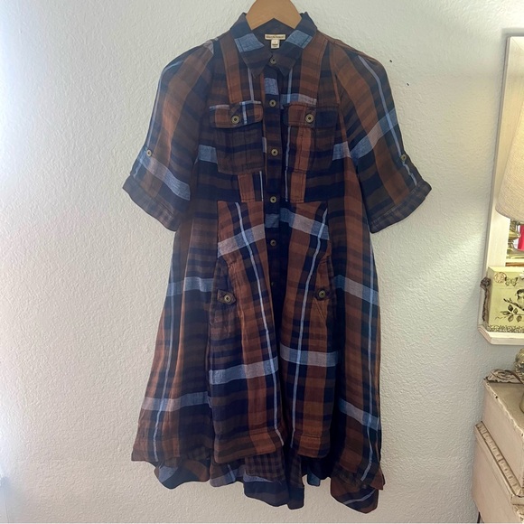 Anthropologie Holding Horses Plaid Shirt Dress, size 4 - Picture 2 of 12